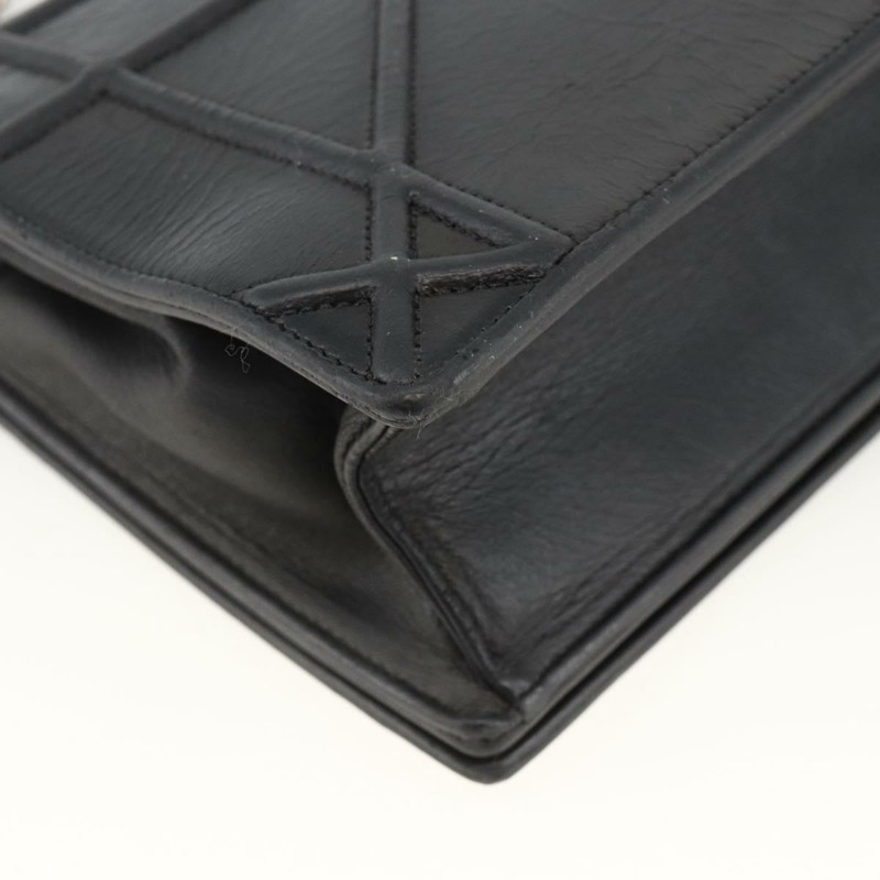 【日本直送】Christian Dior 鏈條 Diorama 肩背包 皮革 黑色 銀色 正品 ka3476A-16