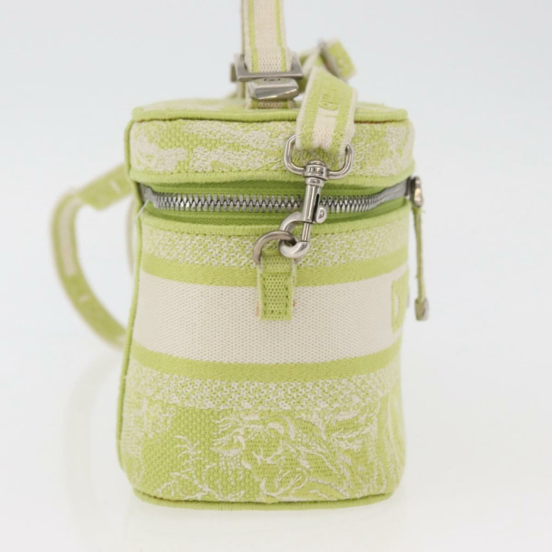 【日本直送】Christian Dior Toile d'Eau Vanity Bag Jacquard 2way Green Silver Auth ka3505M-3
