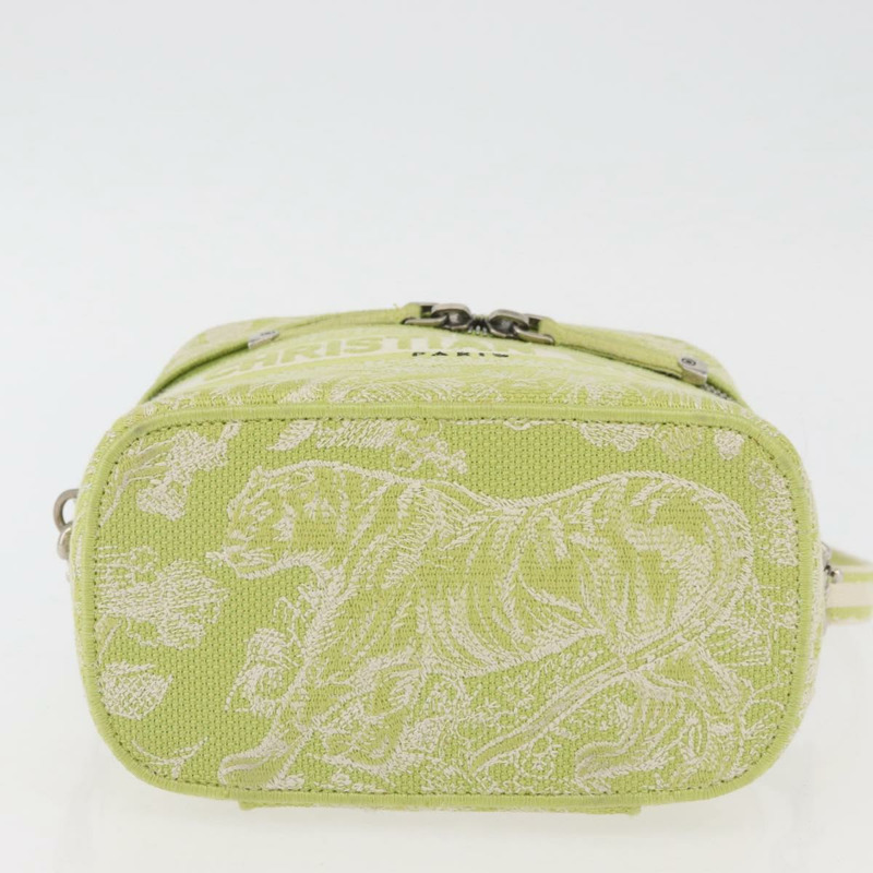 【日本直送】Christian Dior Toile d'Eau Vanity Bag Jacquard 2way Green Silver Auth ka3505M-4