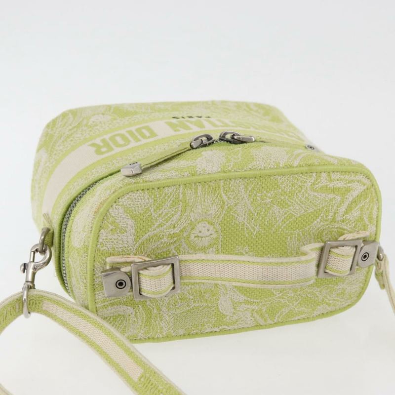 【日本直送】Christian Dior Toile d'Eau Vanity Bag Jacquard 2way Green Silver Auth ka3505M-5
