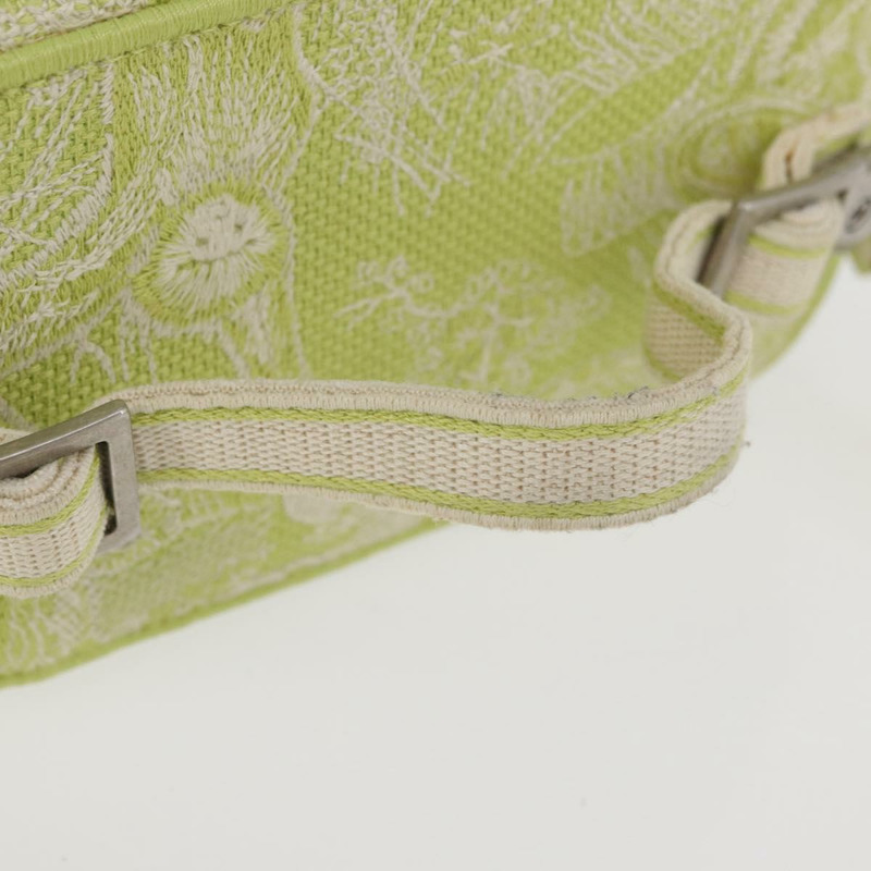 【日本直送】Christian Dior Toile d'Eau Vanity Bag Jacquard 2way Green Silver Auth ka3505M-6