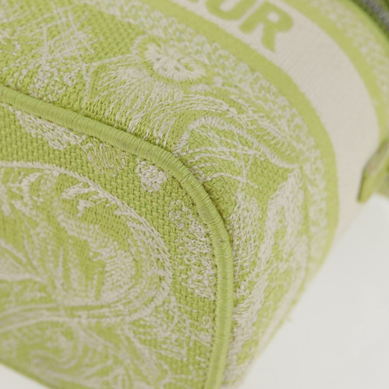 【日本直送】Christian Dior Toile d'Eau Vanity Bag Jacquard 2way Green Silver Auth ka3505M-15