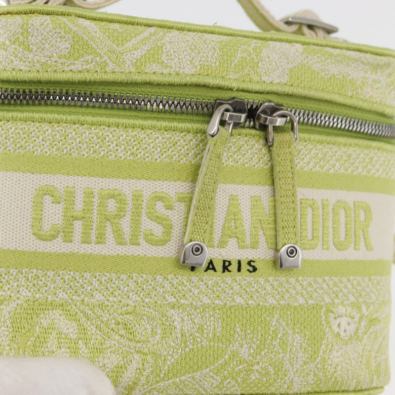 【日本直送】Christian Dior Toile d'Eau Vanity Bag Jacquard 2way Green Silver Auth ka3505M-17