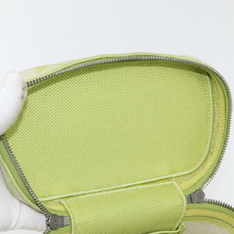 【日本直送】Christian Dior Toile d'Eau Vanity Bag Jacquard 2way Green Silver Auth ka3505M-19