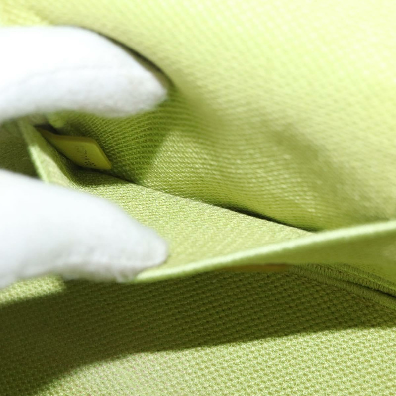 【日本直送】Christian Dior Toile d'Eau Vanity Bag Jacquard 2way Green Silver Auth ka3505M-22