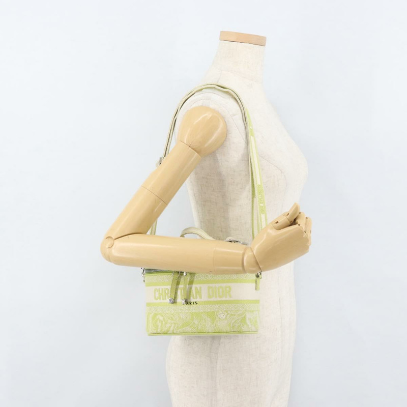 【日本直送】Christian Dior Toile d'Eau Vanity Bag Jacquard 2way Green Silver Auth ka3505M-23