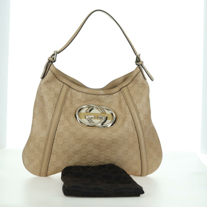 【日本直送】GUCCI GG帆布 Guccissima 單肩包 皮革 米色 金色 162740 正品 ARZ847V-11