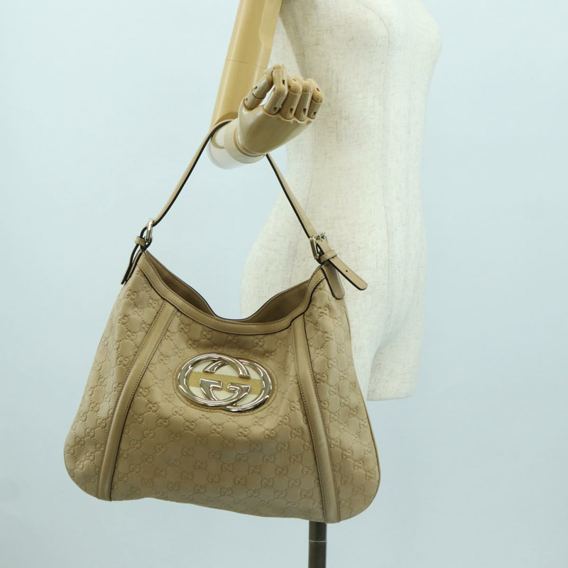 【日本直送】GUCCI GG帆布 Guccissima 單肩包 皮革 米色 金色 162740 正品 ARZ847V-21