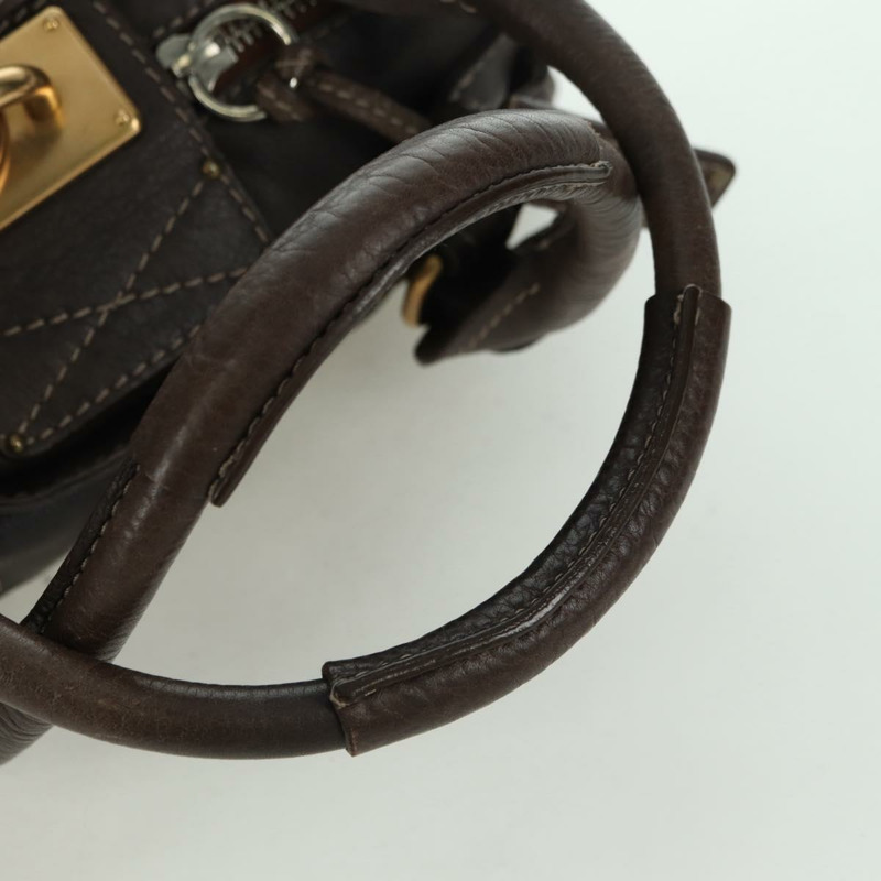 【日本直送】Chloe Paddington 手提包 皮革 棕色 金 銀色 Auth mr2196V-6