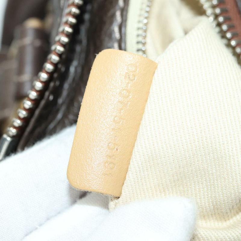 【日本直送】Chloe Paddington 手提包 皮革 棕色 金 銀色 Auth mr2196V-10