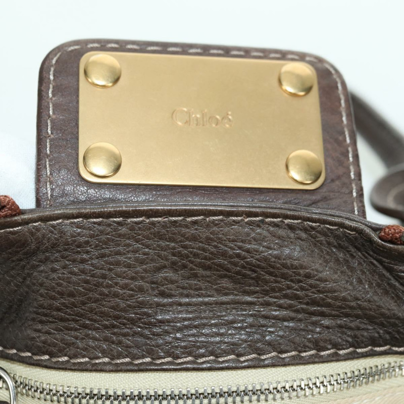 【日本直送】Chloe Paddington 手提包 皮革 棕色 金 銀色 Auth mr2196V-19