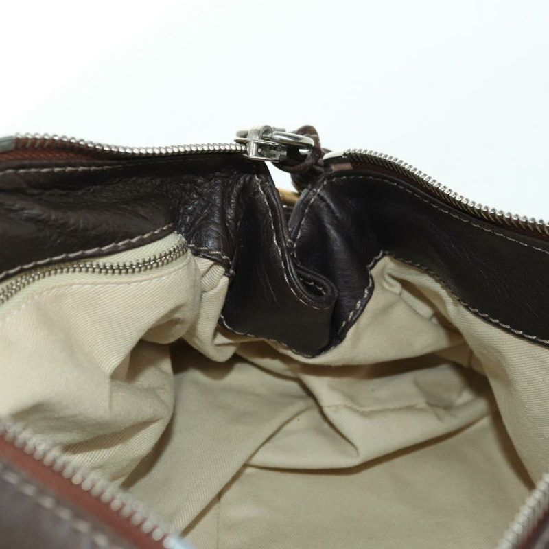 【日本直送】Chloe Paddington 手提包 皮革 棕色 金 銀色 Auth mr2196V-20