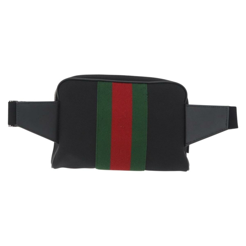 【日本直送】GUCCI Web Sherry Line 腰包 帆布 奧特萊斯 黑色 紅色 630919 正品 174357A-1
