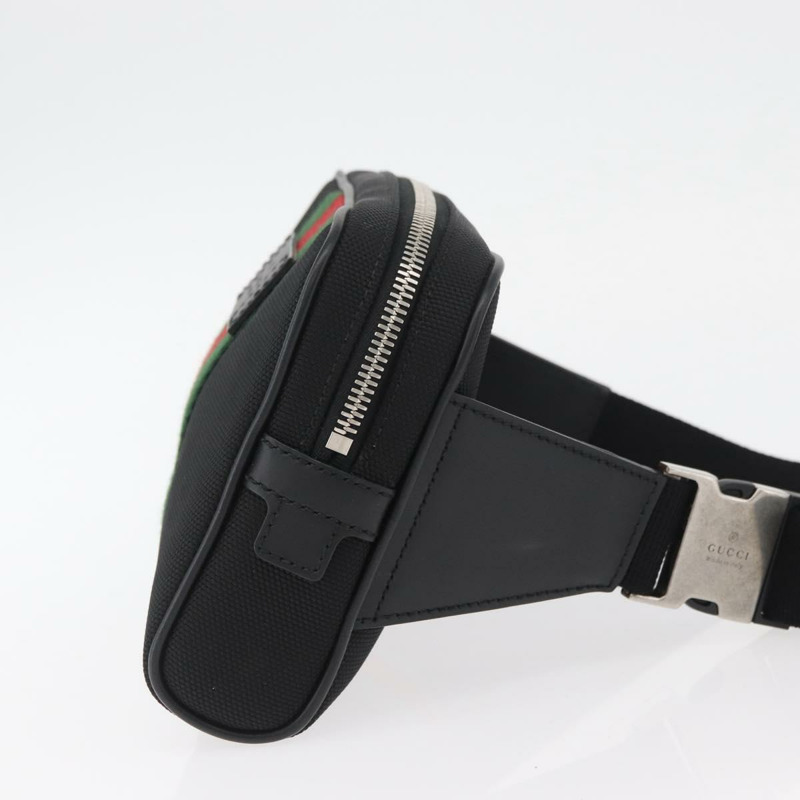 【日本直送】GUCCI Web Sherry Line 腰包 帆布 奧特萊斯 黑色 紅色 630919 正品 174357A-2