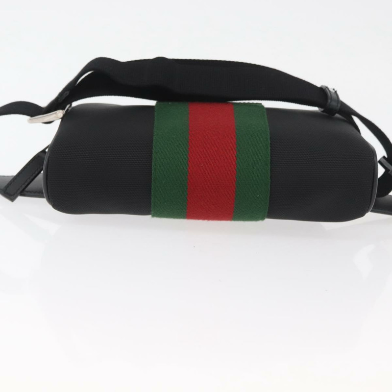 【日本直送】GUCCI Web Sherry Line 腰包 帆布 奧特萊斯 黑色 紅色 630919 正品 174357A-4