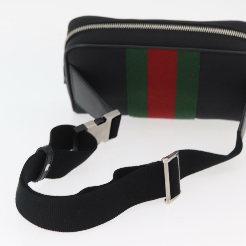 【日本直送】GUCCI Web Sherry Line 腰包 帆布 奧特萊斯 黑色 紅色 630919 正品 174357A-6