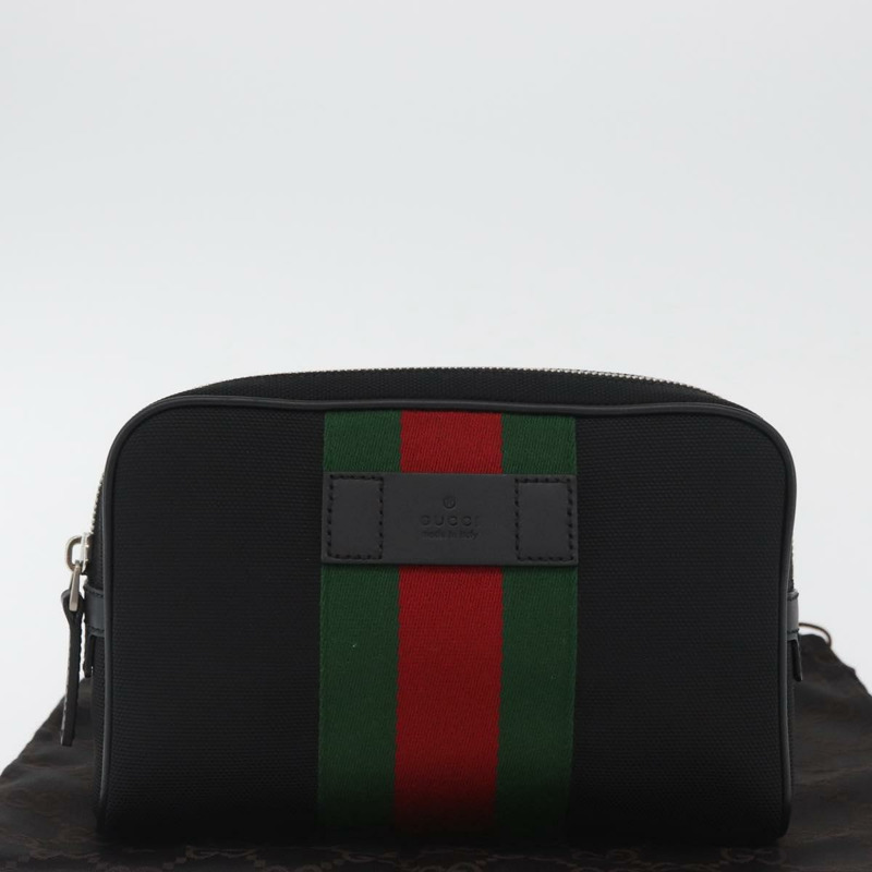 【日本直送】GUCCI Web Sherry Line 腰包 帆布 奧特萊斯 黑色 紅色 630919 正品 174357A-11