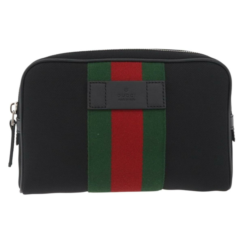 【日本直送】GUCCI Web Sherry Line 腰包 帆布 奧特萊斯 黑色 紅色 630919 正品 174357A-12