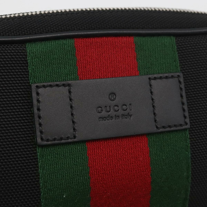 【日本直送】GUCCI Web Sherry Line 腰包 帆布 奧特萊斯 黑色 紅色 630919 正品 174357A-16