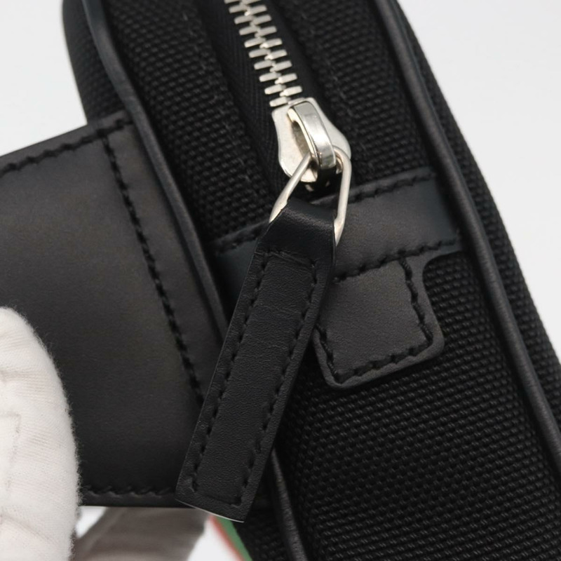 【日本直送】GUCCI Web Sherry Line 腰包 帆布 奧特萊斯 黑色 紅色 630919 正品 174357A-17