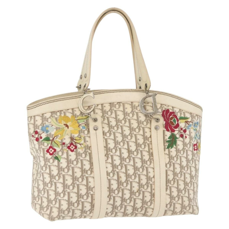 【日本直送】Christian Dior Trotter帆布手提包 米色 銀色 正品 167179A-0