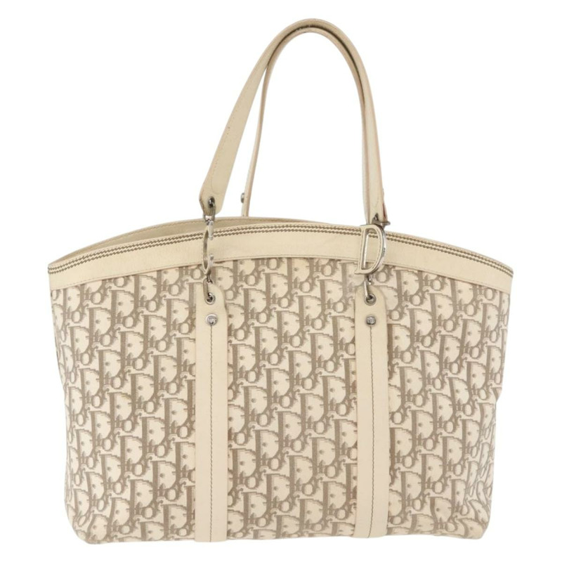 【日本直送】Christian Dior Trotter帆布手提包 米色 銀色 正品 167179A-1