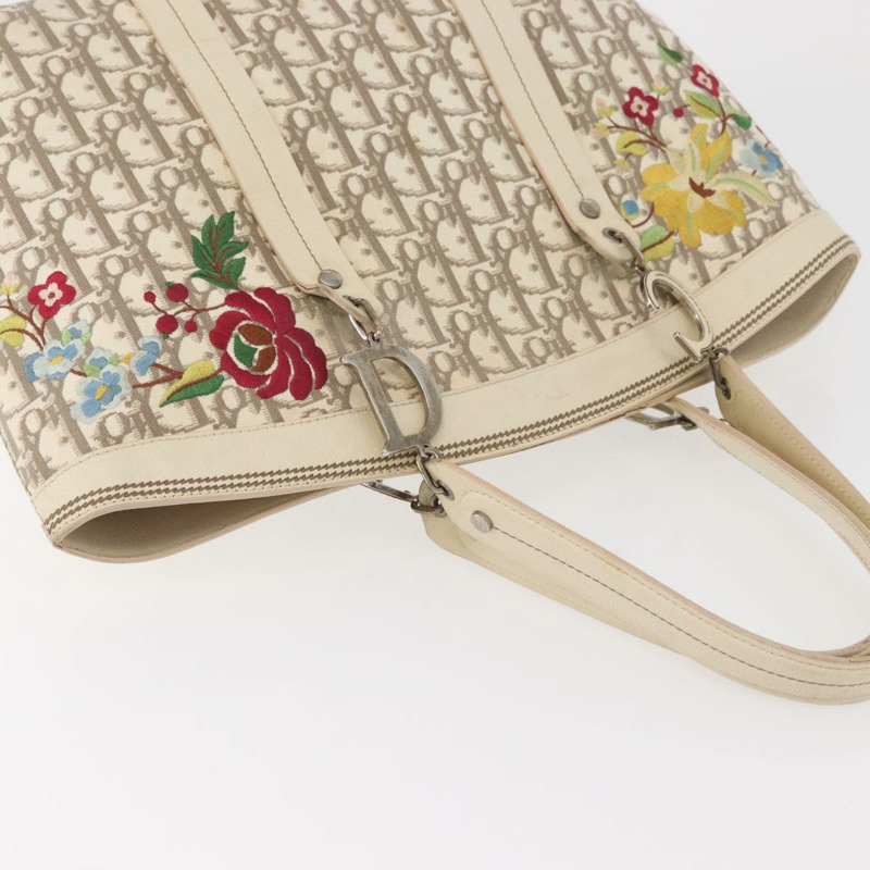 【日本直送】Christian Dior Trotter帆布手提包 米色 銀色 正品 167179A-5