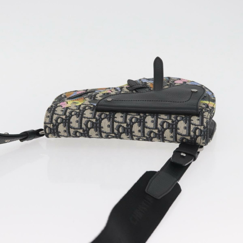 【日本直送】Christian Dior Trotter帆布馬鞍包 Alex Foxton 聯名款 海軍藍 Auth YKZ905M-5