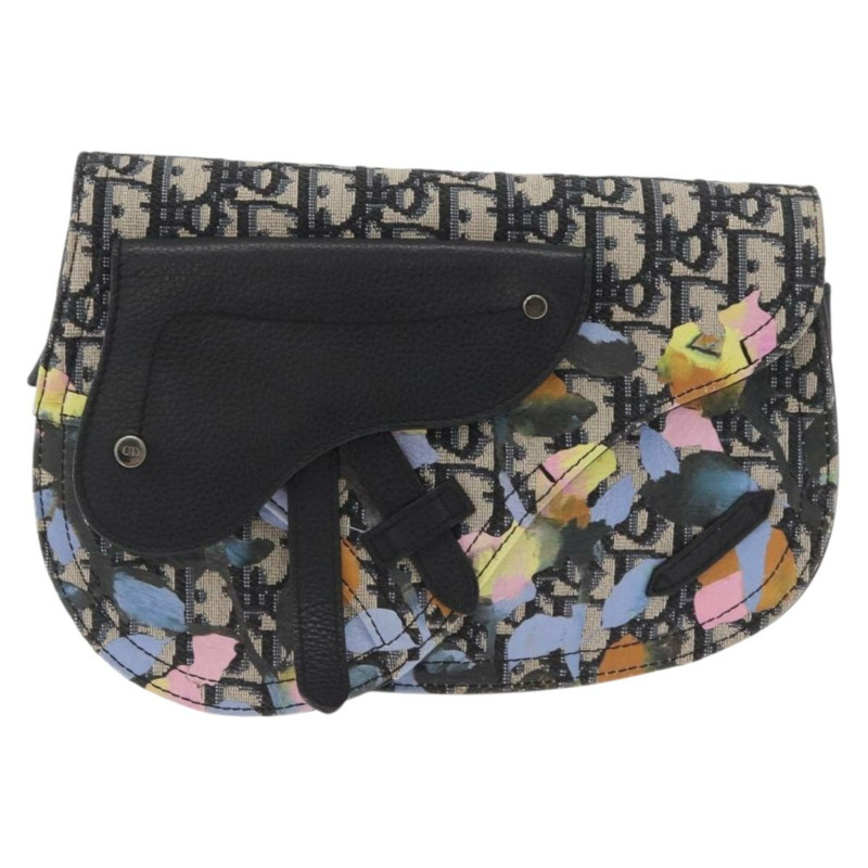 【日本直送】Christian Dior Trotter帆布馬鞍包 Alex Foxton 聯名款 海軍藍 Auth YKZ905M-12