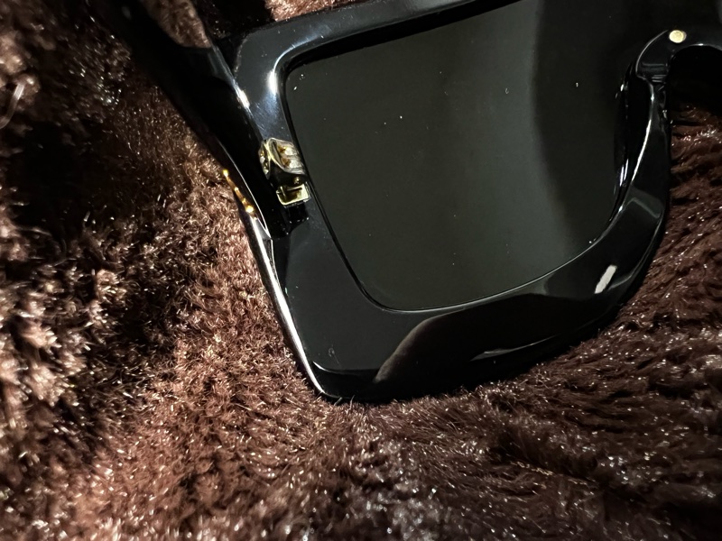 LOEWE 羅意威 Anagram 大框盾牌墨鏡 黑金款-10