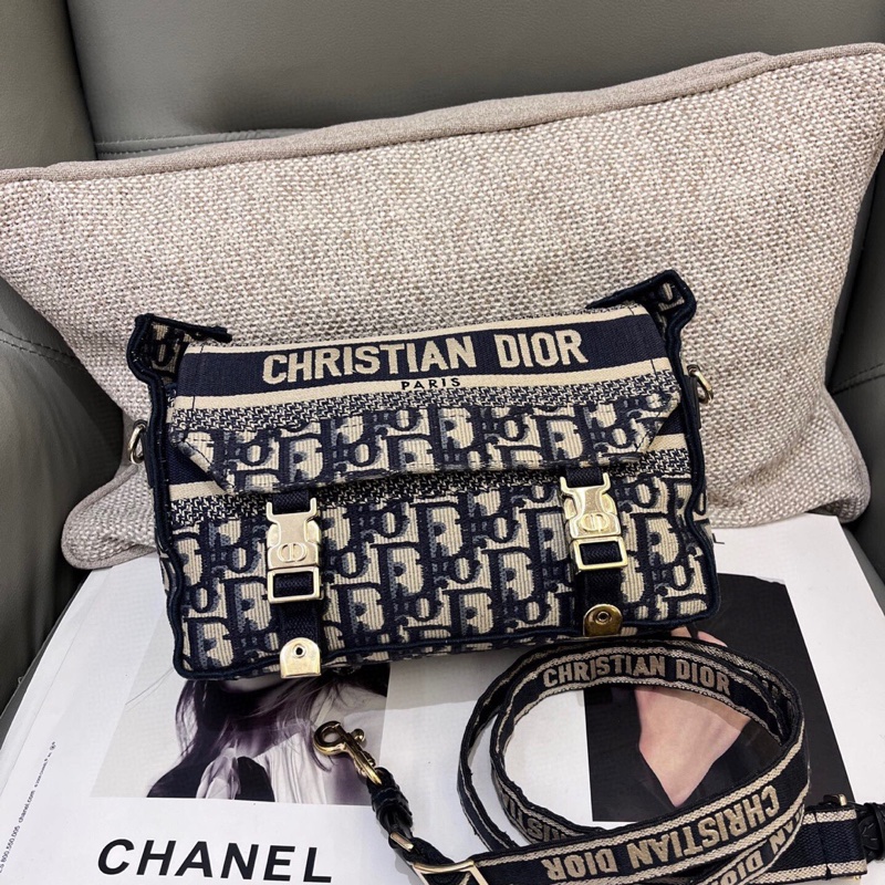 DIOR 迪奧Camp郵差包小號老花-0