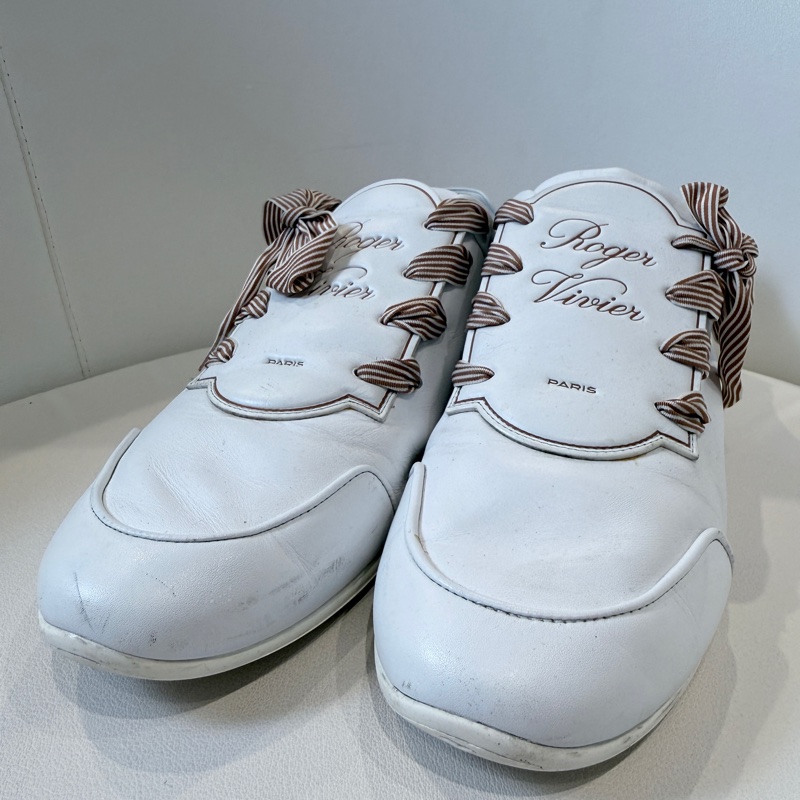 Roger Vivier✨RV女鞋蝴蝶結綁帶運動鞋休閒鞋小白鞋 #38.5-1