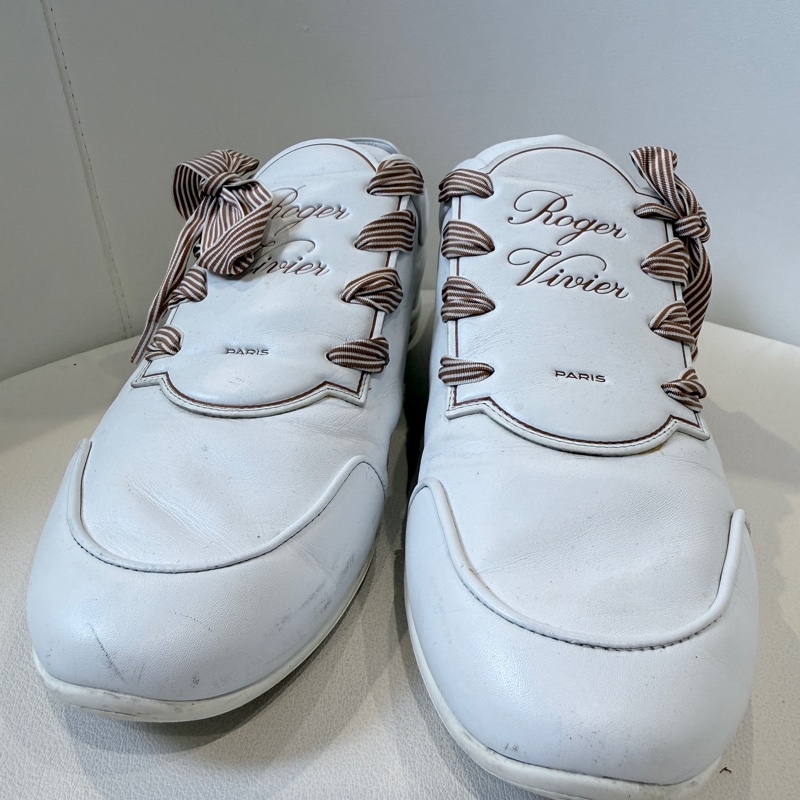 Roger Vivier✨RV女鞋蝴蝶結綁帶運動鞋休閒鞋小白鞋 #38.5-5