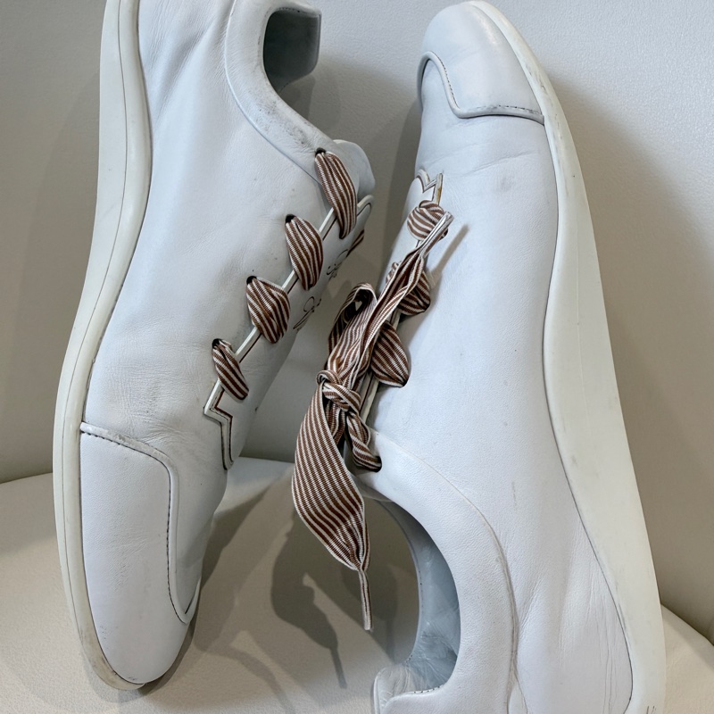 Roger Vivier✨RV女鞋蝴蝶結綁帶運動鞋休閒鞋小白鞋 #38.5-9