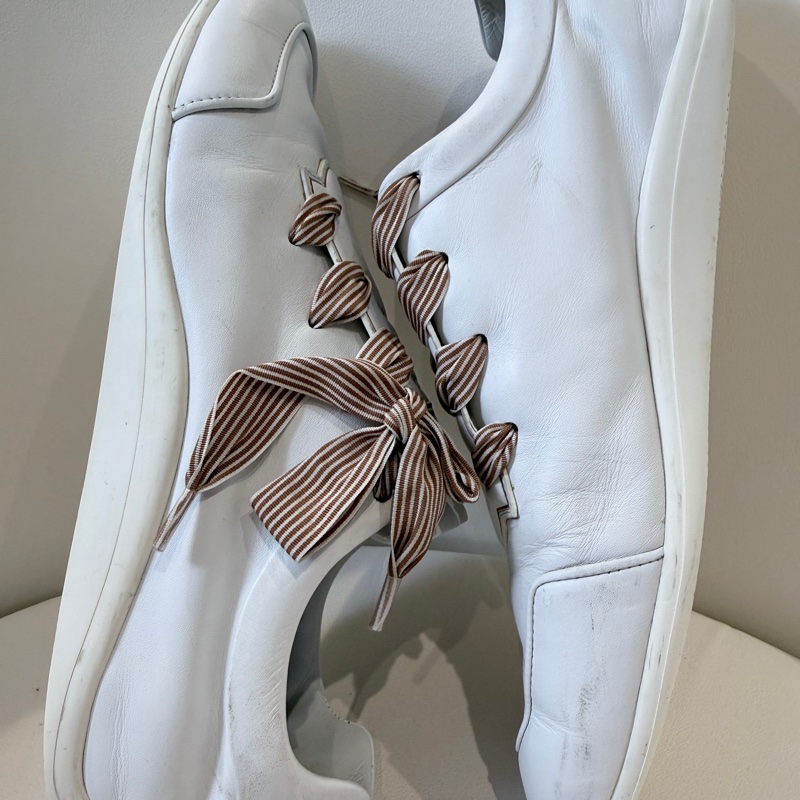 Roger Vivier✨RV女鞋蝴蝶結綁帶運動鞋休閒鞋小白鞋 #38.5-10