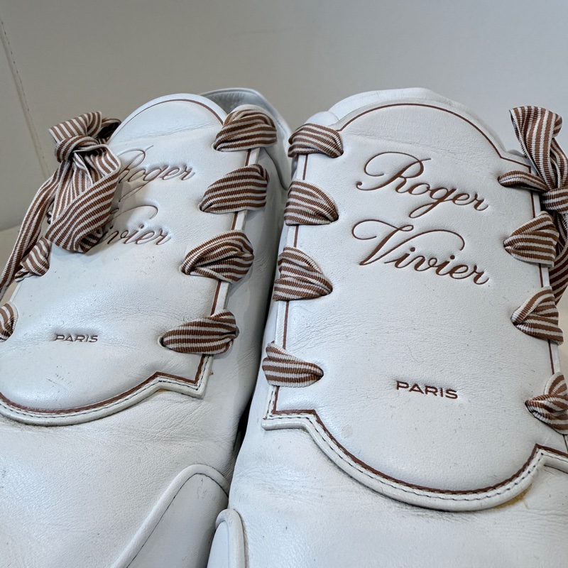 Roger Vivier✨RV女鞋蝴蝶結綁帶運動鞋休閒鞋小白鞋 #38.5-13