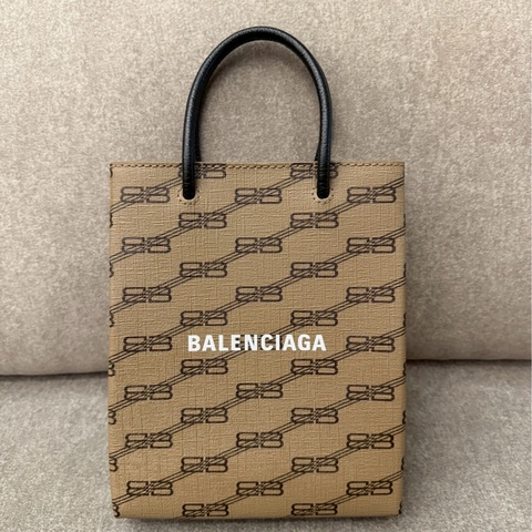 巴黎世家 卡其手機包