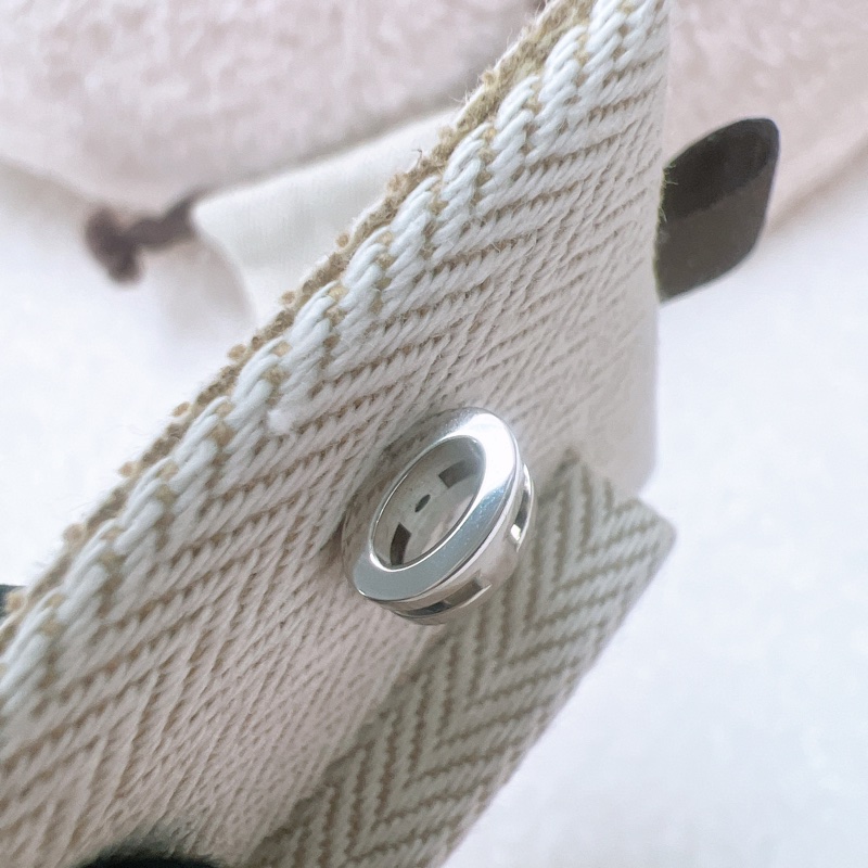 近新 Hermes mini pop 奶茶灰銀色耳環-2