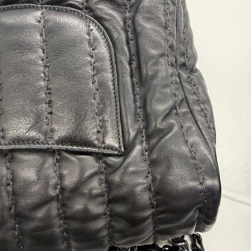 Chanel香奈兒中古黑色泡芙cf機場包-19