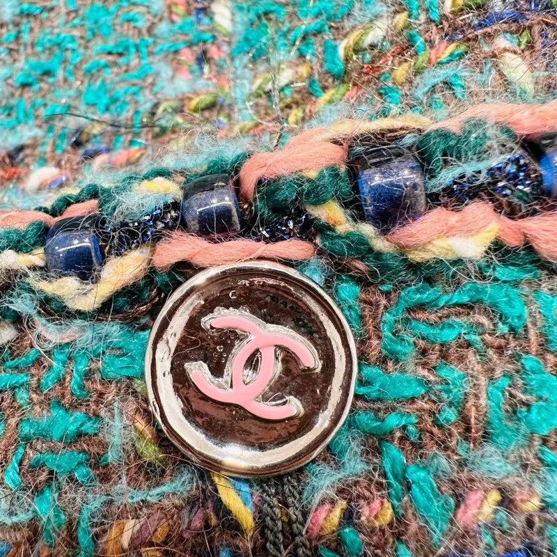 ⭐️ Chanel Jacket 外套 ⭐️ Chanel 23A权志龙同款绿色格纹外套，F34，配件齐全，重工串珠包，爆款-5