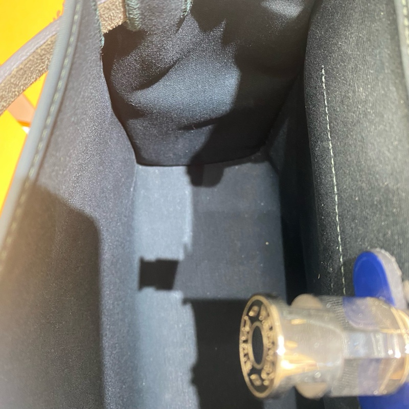 愛馬仕/Hermes herbag 藍色拼墨綠色 31 銀扣-6