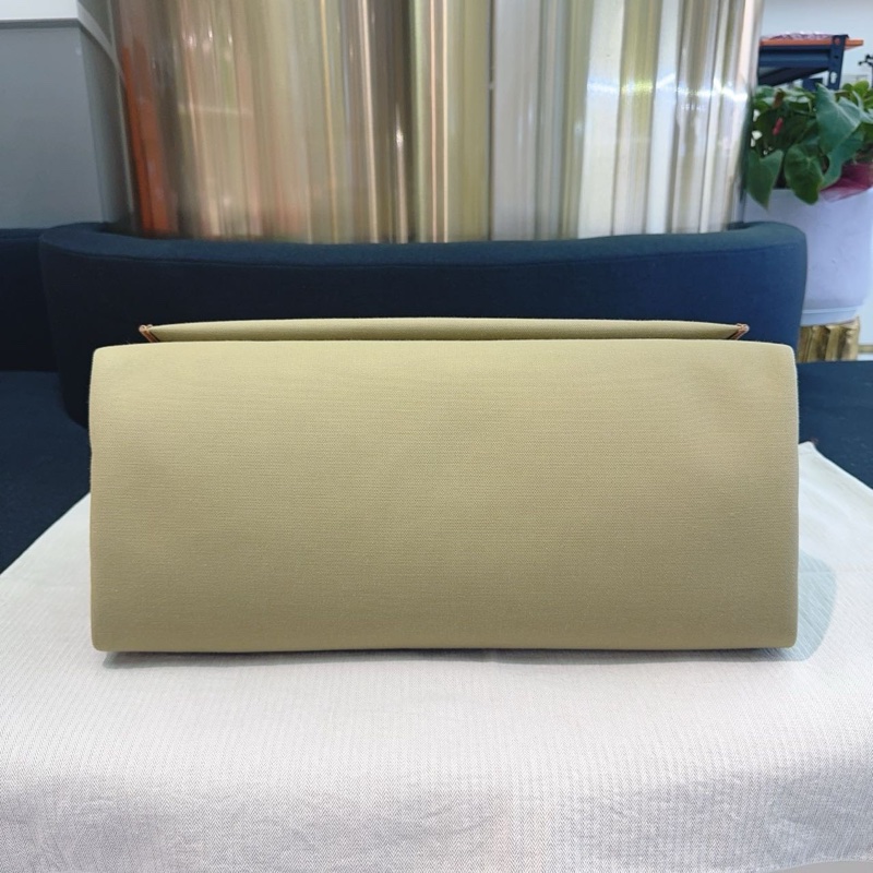 閒置Hermes愛馬仕herbag50軍綠色帆布拼原色皮-4