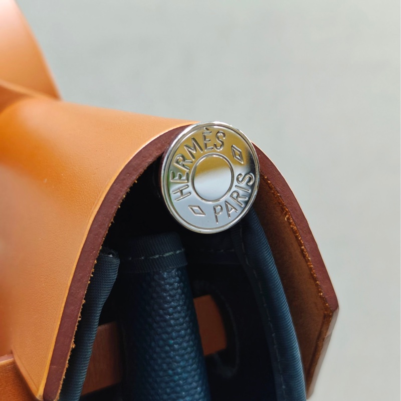 愛馬仕Hermes herbag39 棕色拼墨綠色-3