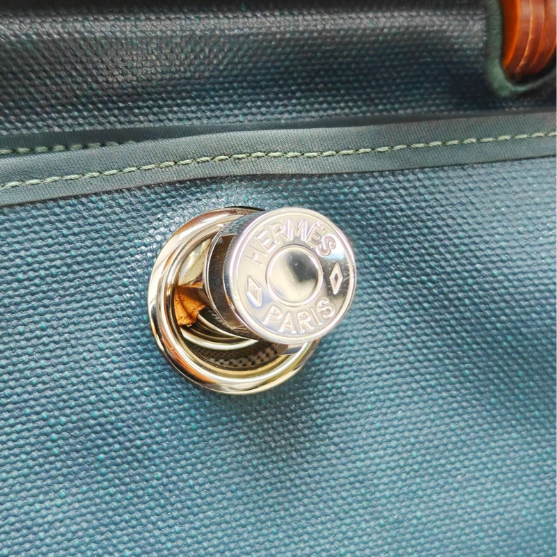 愛馬仕Hermes herbag39 棕色拼墨綠色-6