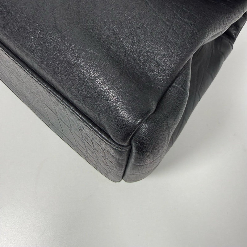 YSL圣罗兰黑银牛皮压纹Holly wood好莱坞单肩斜挎包-6