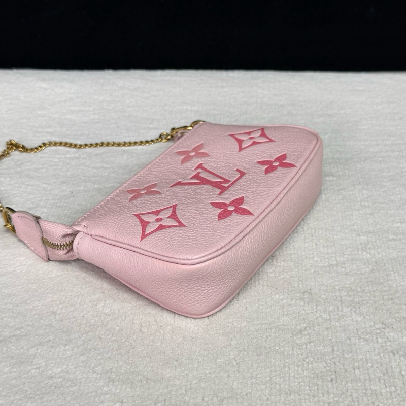 LV路易威登 櫻花粉限定小麻將鏈條包 芯片款-1