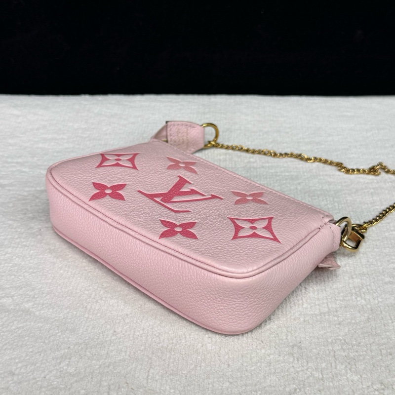LV路易威登 櫻花粉限定小麻將鏈條包 芯片款-2