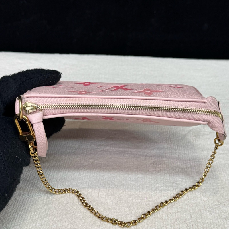 LV路易威登 櫻花粉限定小麻將鏈條包 芯片款-4