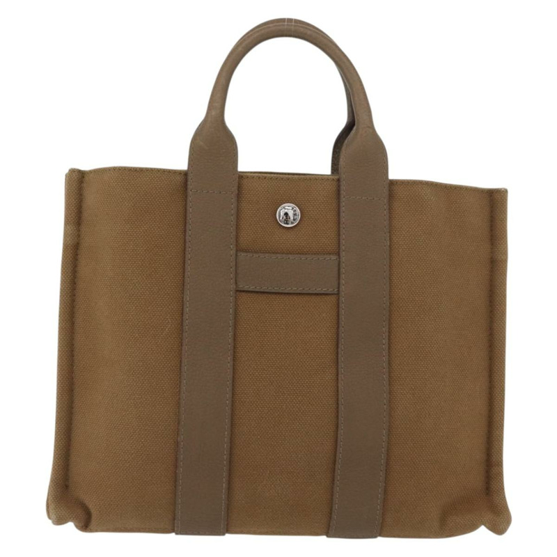【日本直送】愛馬仕 Sac Arne PM 手袋 帆布 米色 銀色 正品 mr2287A-1