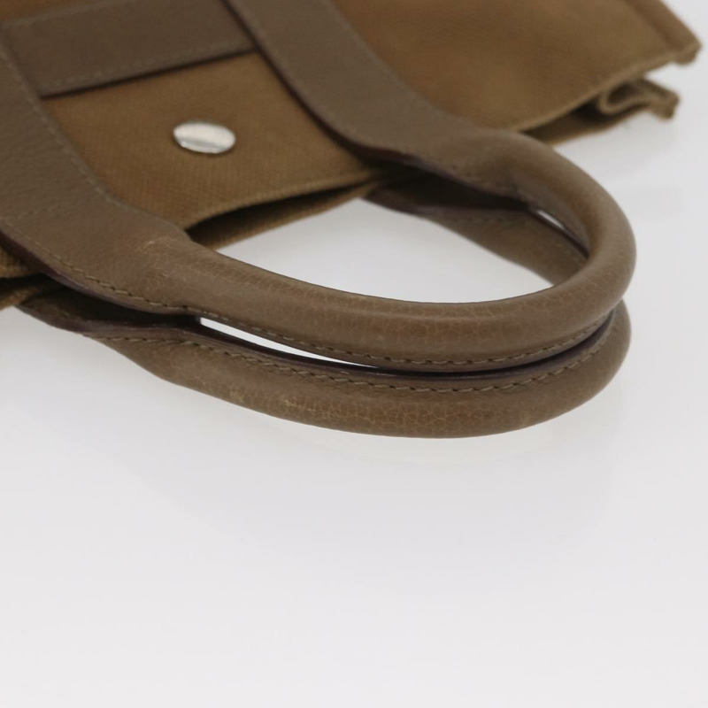 【日本直送】愛馬仕 Sac Arne PM 手袋 帆布 米色 銀色 正品 mr2287A-6